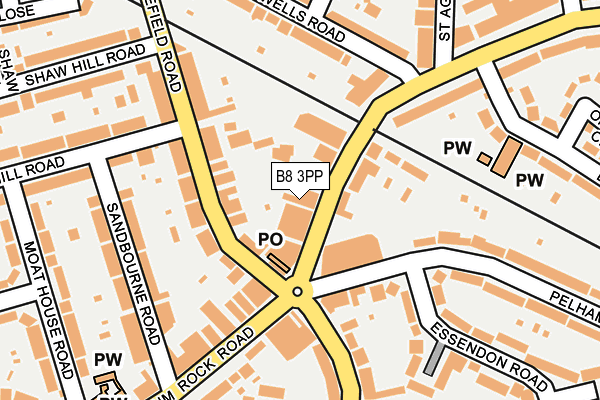 B8 3PP map - OS OpenMap – Local (Ordnance Survey)