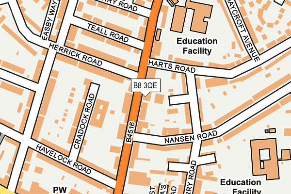 B8 3QE map - OS OpenMap – Local (Ordnance Survey)