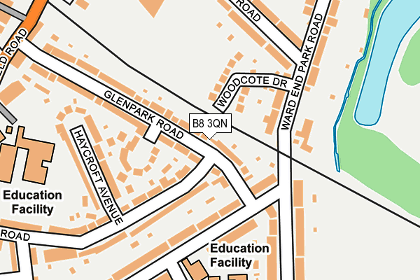 B8 3QN map - OS OpenMap – Local (Ordnance Survey)