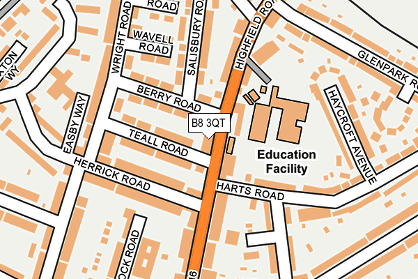 B8 3QT map - OS OpenMap – Local (Ordnance Survey)