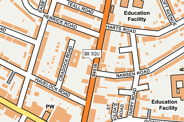 B8 3QU map - OS OpenMap – Local (Ordnance Survey)