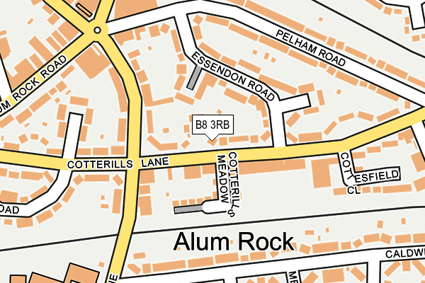 B8 3RB map - OS OpenMap – Local (Ordnance Survey)