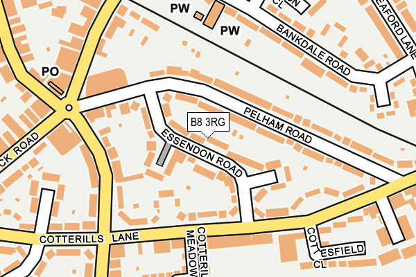 B8 3RG map - OS OpenMap – Local (Ordnance Survey)