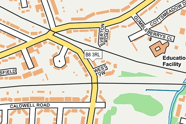 B8 3RL map - OS OpenMap – Local (Ordnance Survey)