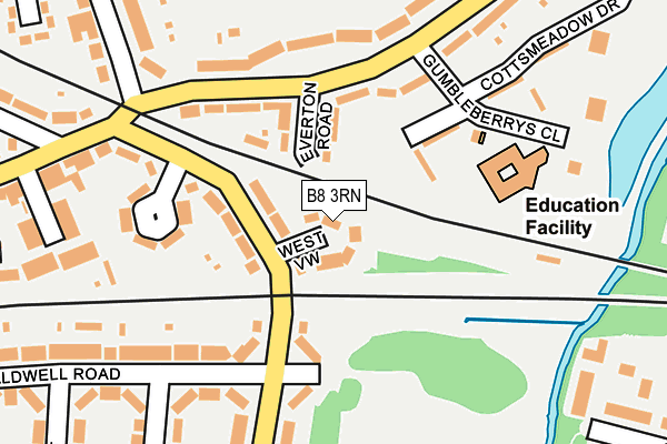 B8 3RN map - OS OpenMap – Local (Ordnance Survey)