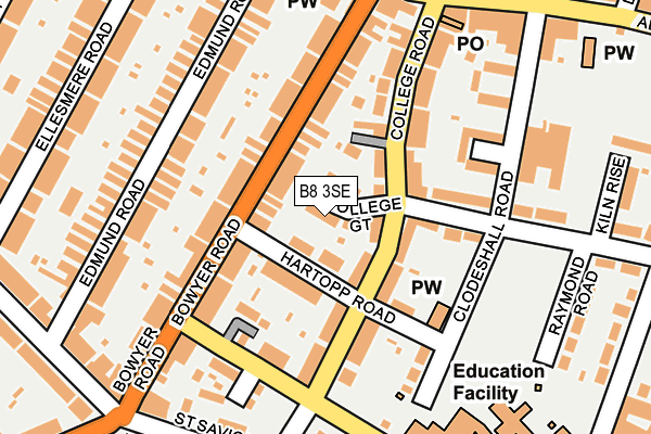 B8 3SE map - OS OpenMap – Local (Ordnance Survey)
