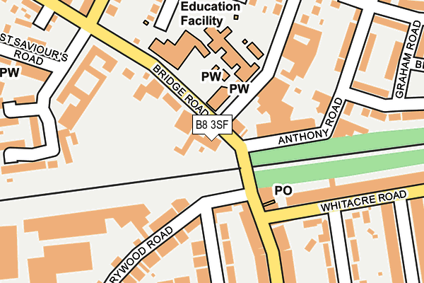 B8 3SF map - OS OpenMap – Local (Ordnance Survey)