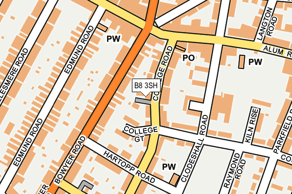 B8 3SH map - OS OpenMap – Local (Ordnance Survey)