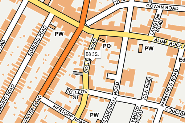 B8 3SJ map - OS OpenMap – Local (Ordnance Survey)