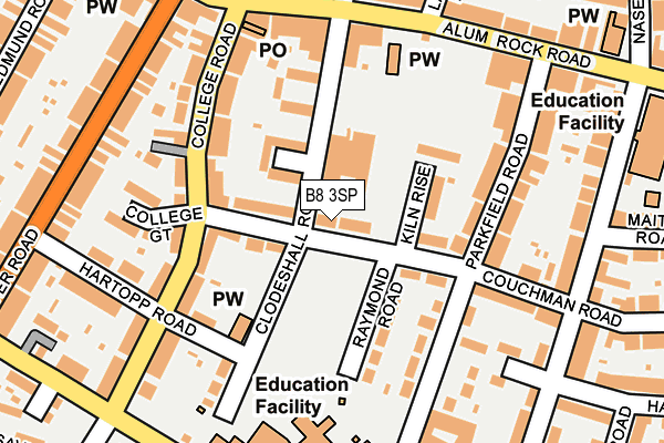 B8 3SP map - OS OpenMap – Local (Ordnance Survey)