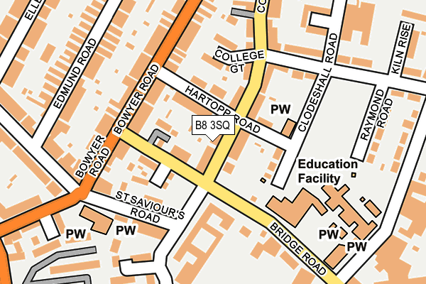 B8 3SQ map - OS OpenMap – Local (Ordnance Survey)