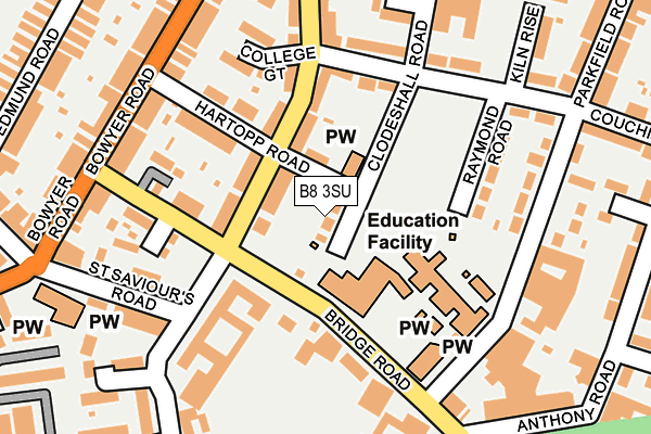B8 3SU map - OS OpenMap – Local (Ordnance Survey)