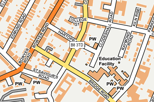 B8 3TD map - OS OpenMap – Local (Ordnance Survey)