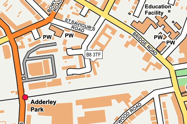 B8 3TF map - OS OpenMap – Local (Ordnance Survey)