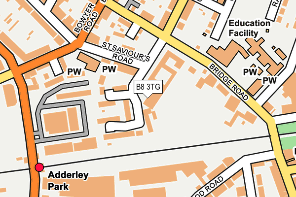 B8 3TG map - OS OpenMap – Local (Ordnance Survey)