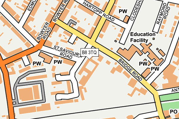 B8 3TQ map - OS OpenMap – Local (Ordnance Survey)