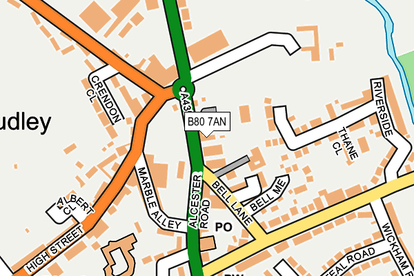 B80 7AN map - OS OpenMap – Local (Ordnance Survey)