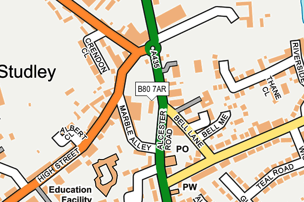 B80 7AR map - OS OpenMap – Local (Ordnance Survey)