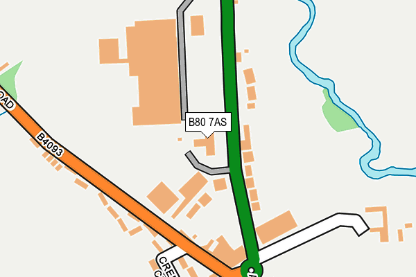 B80 7AS map - OS OpenMap – Local (Ordnance Survey)