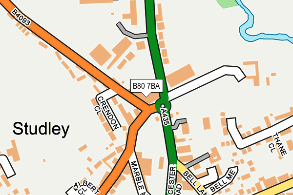 B80 7BA map - OS OpenMap – Local (Ordnance Survey)