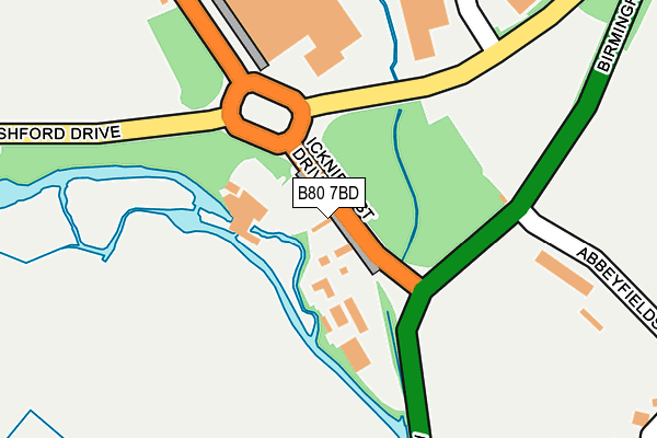 B80 7BD map - OS OpenMap – Local (Ordnance Survey)