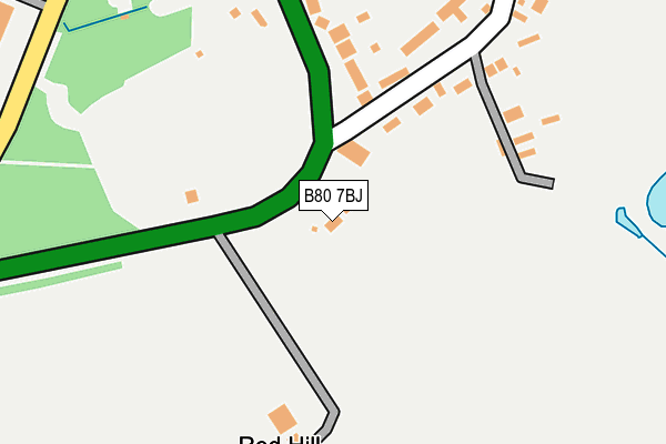 B80 7BJ map - OS OpenMap – Local (Ordnance Survey)