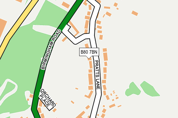 B80 7BN map - OS OpenMap – Local (Ordnance Survey)