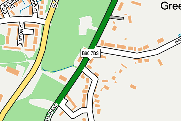 B80 7BS map - OS OpenMap – Local (Ordnance Survey)