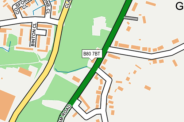 B80 7BT map - OS OpenMap – Local (Ordnance Survey)