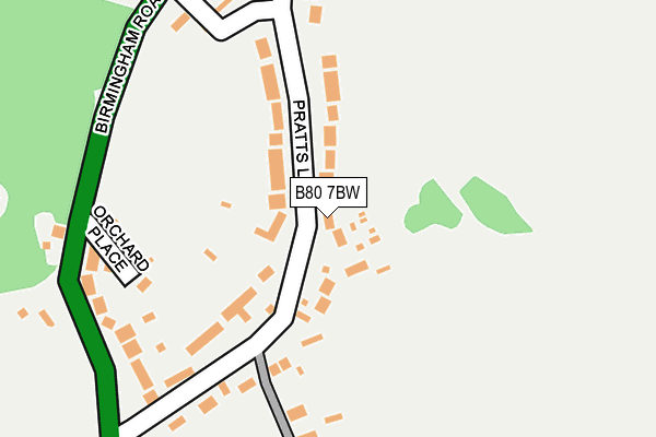 B80 7BW map - OS OpenMap – Local (Ordnance Survey)