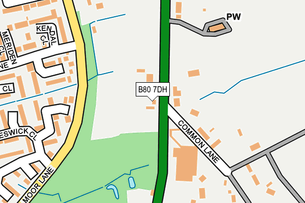 B80 7DH map - OS OpenMap – Local (Ordnance Survey)