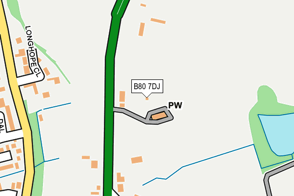 B80 7DJ map - OS OpenMap – Local (Ordnance Survey)