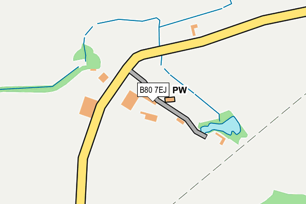 B80 7EJ map - OS OpenMap – Local (Ordnance Survey)