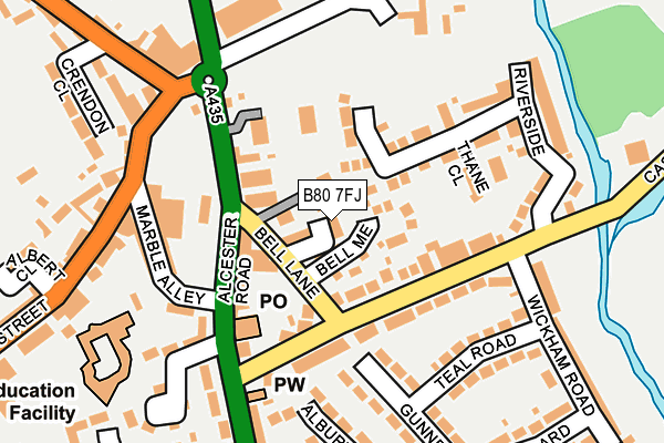 B80 7FJ map - OS OpenMap – Local (Ordnance Survey)