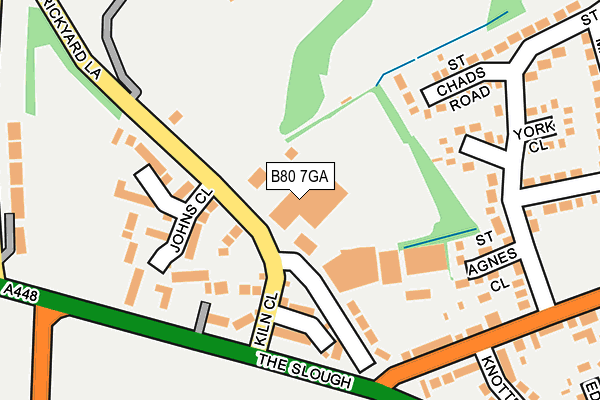 B80 7GA map - OS OpenMap – Local (Ordnance Survey)