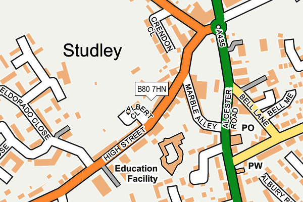 B80 7HN map - OS OpenMap – Local (Ordnance Survey)