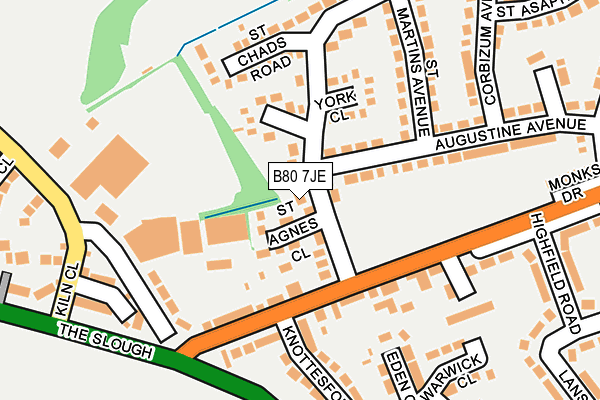 B80 7JE map - OS OpenMap – Local (Ordnance Survey)