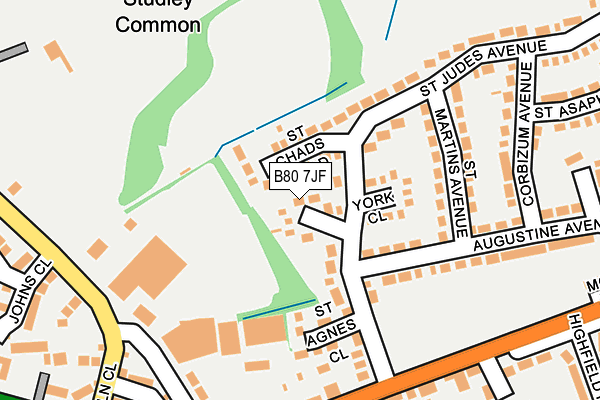 B80 7JF map - OS OpenMap – Local (Ordnance Survey)