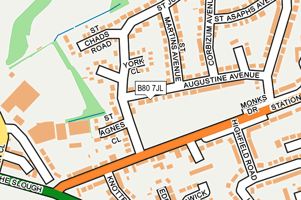 B80 7JL map - OS OpenMap – Local (Ordnance Survey)