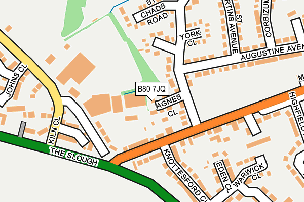 B80 7JQ map - OS OpenMap – Local (Ordnance Survey)