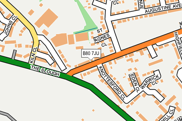 B80 7JU map - OS OpenMap – Local (Ordnance Survey)