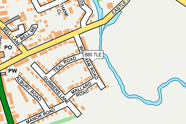 B80 7LE map - OS OpenMap – Local (Ordnance Survey)