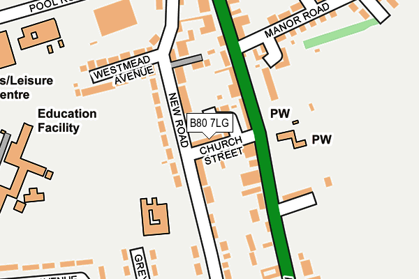 B80 7LG map - OS OpenMap – Local (Ordnance Survey)