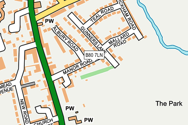 B80 7LN map - OS OpenMap – Local (Ordnance Survey)