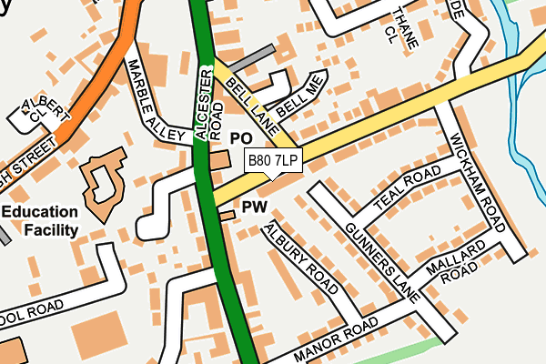 B80 7LP map - OS OpenMap – Local (Ordnance Survey)