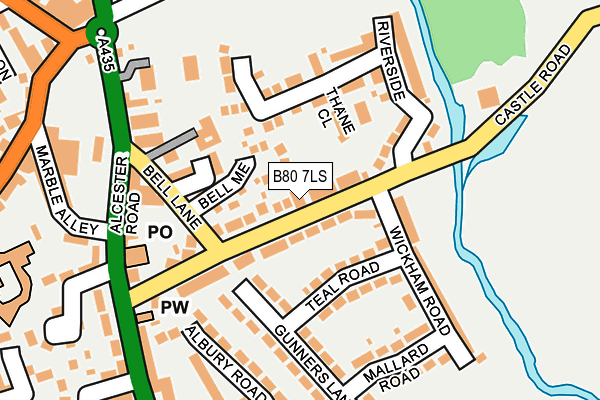 B80 7LS map - OS OpenMap – Local (Ordnance Survey)