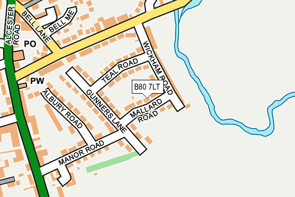 B80 7LT map - OS OpenMap – Local (Ordnance Survey)