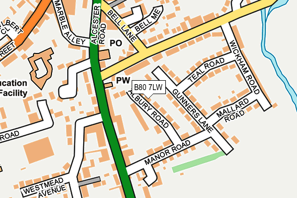 B80 7LW map - OS OpenMap – Local (Ordnance Survey)