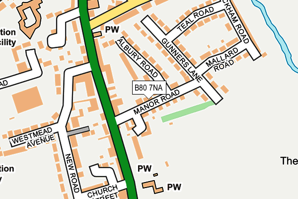 B80 7NA map - OS OpenMap – Local (Ordnance Survey)