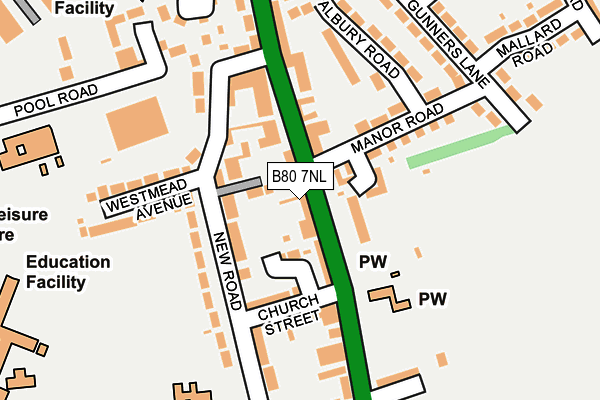 B80 7NL map - OS OpenMap – Local (Ordnance Survey)